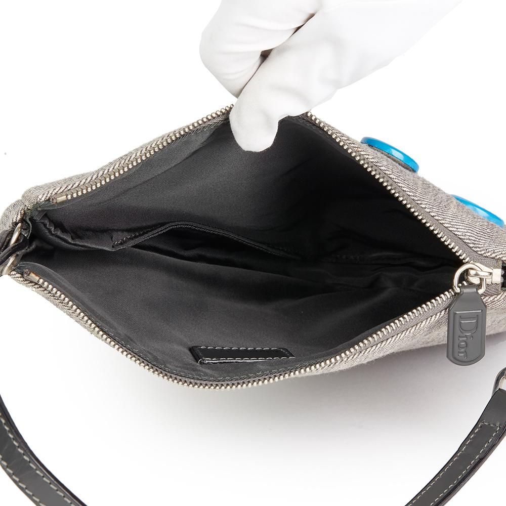 2001 Christian Dior Grey Denim Saddle Pouch 5