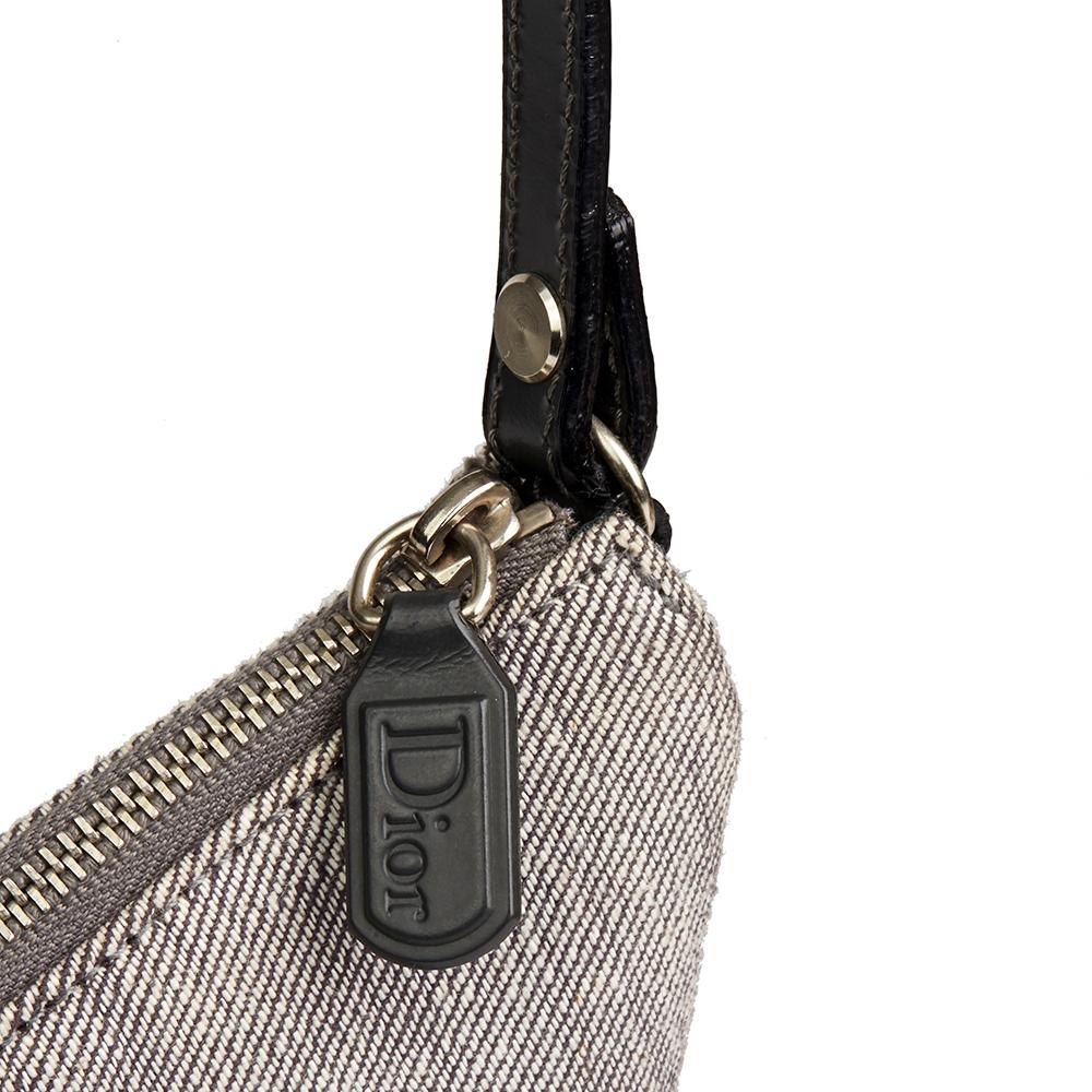 2001 Christian Dior Grey Denim Saddle Pouch 2