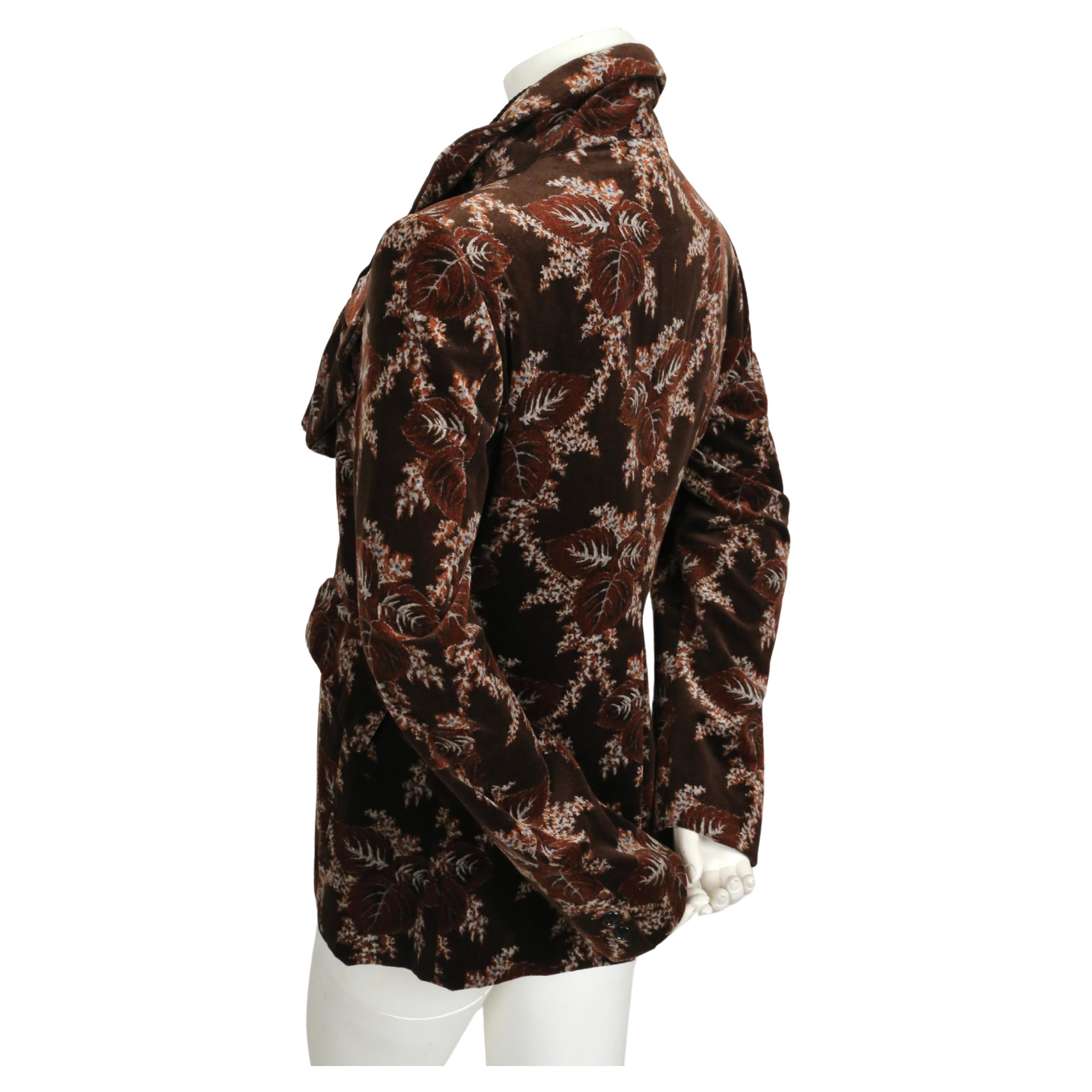 Women's or Men's 2001 COMME DES GARCONS floral velvet jacket with ruffled collar For Sale