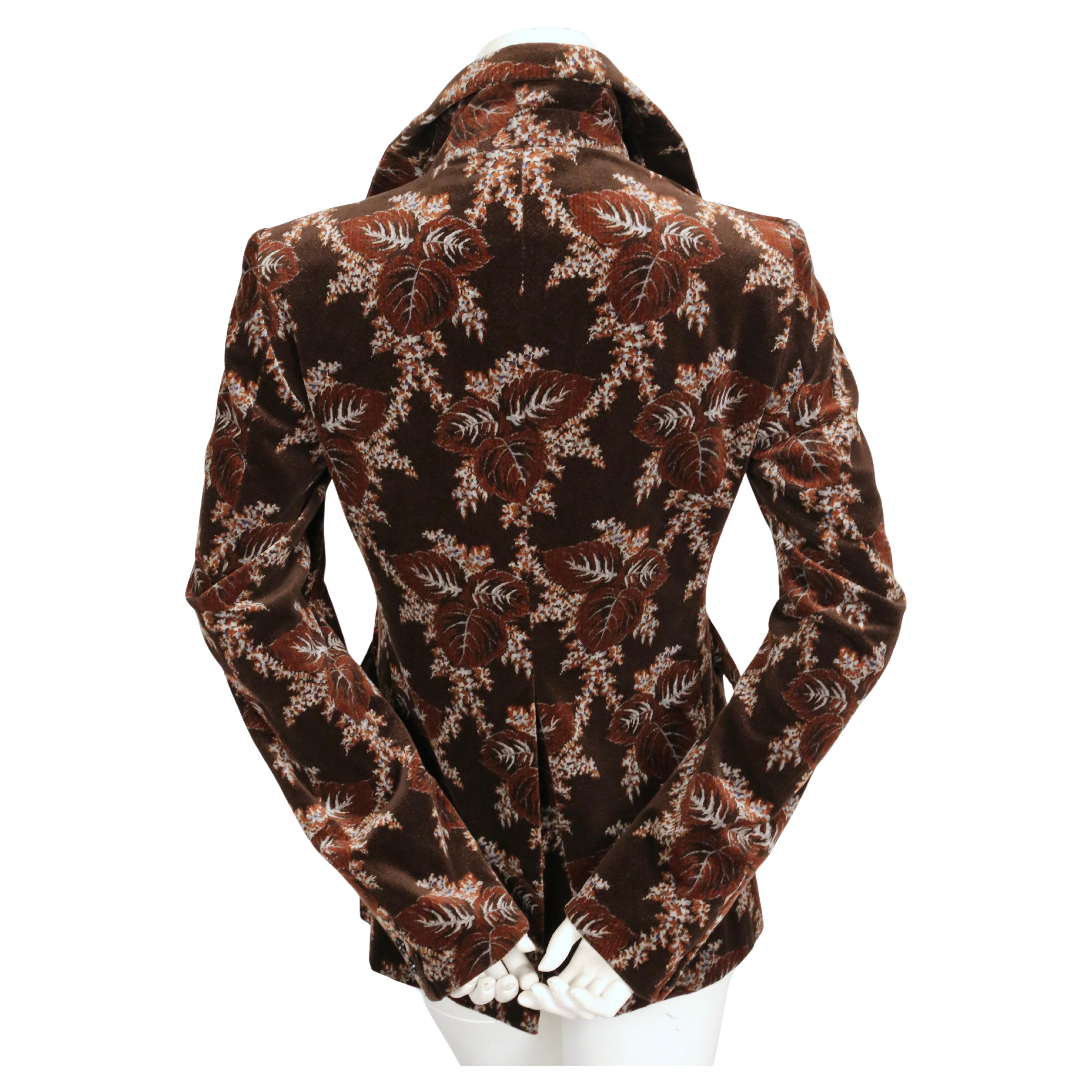 2001 COMME DES GARCONS floral velvet jacket with ruffled collar For Sale 2
