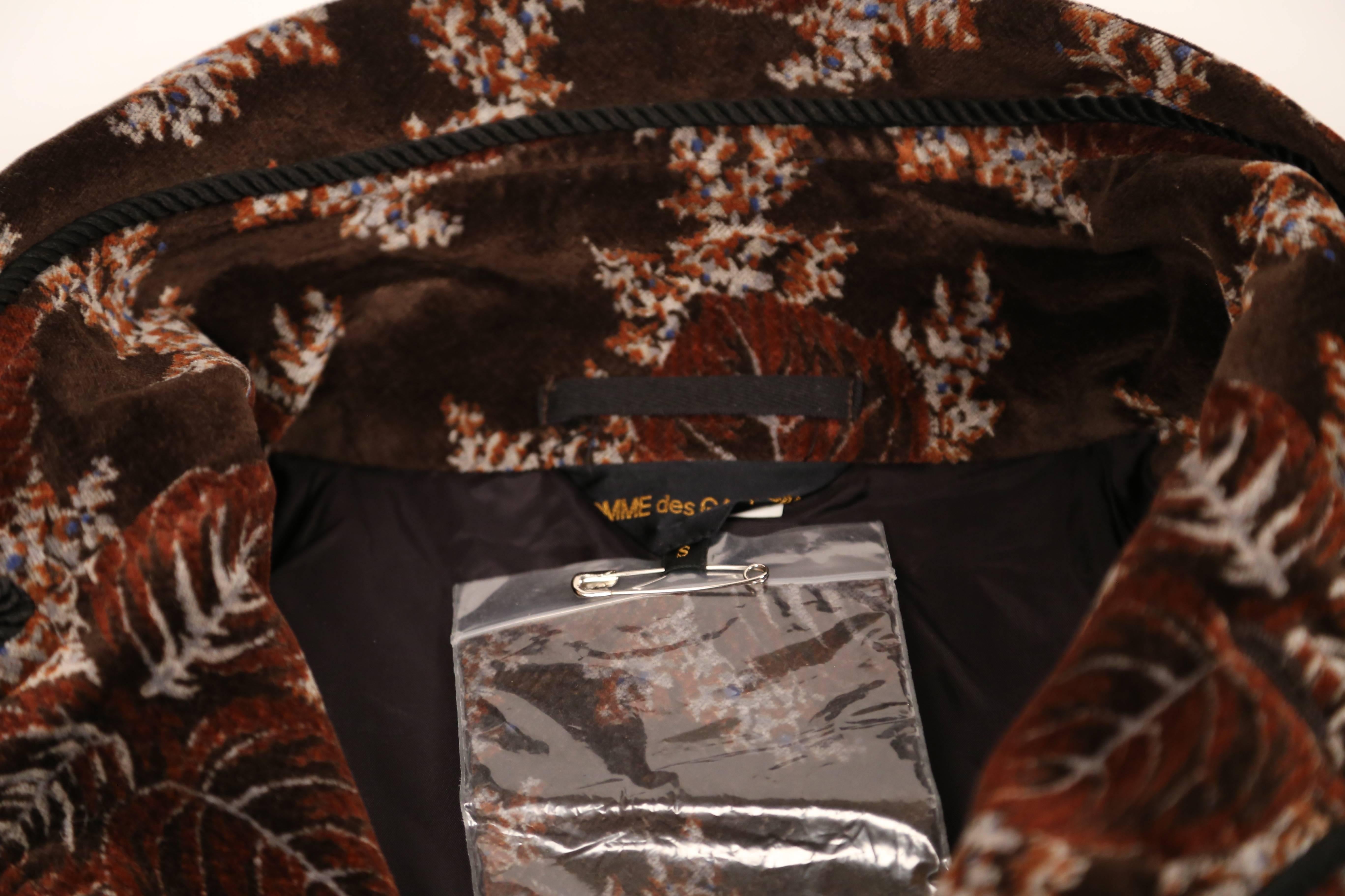 2001 COMME DES GARCONS floral velvet jacket with ruffled collar For Sale 4
