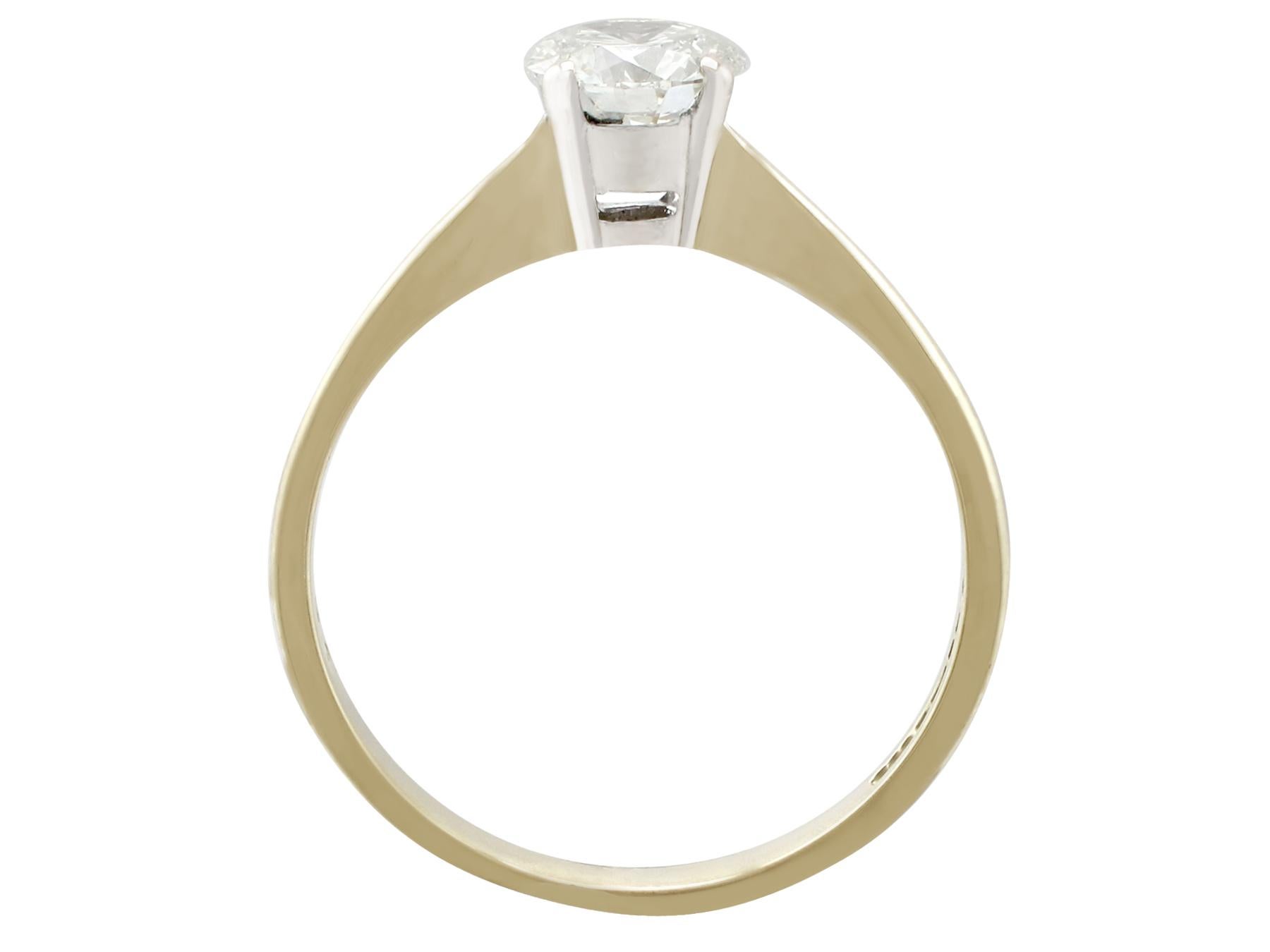 2001 Diamond and Yellow Gold Solitaire Ring 2