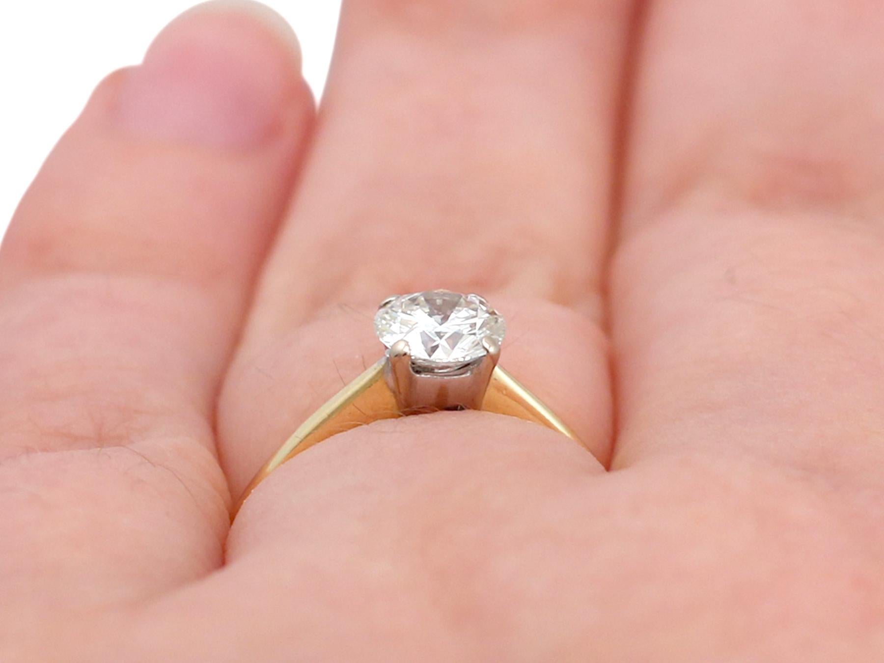 2001 Diamond and Yellow Gold Solitaire Ring 5