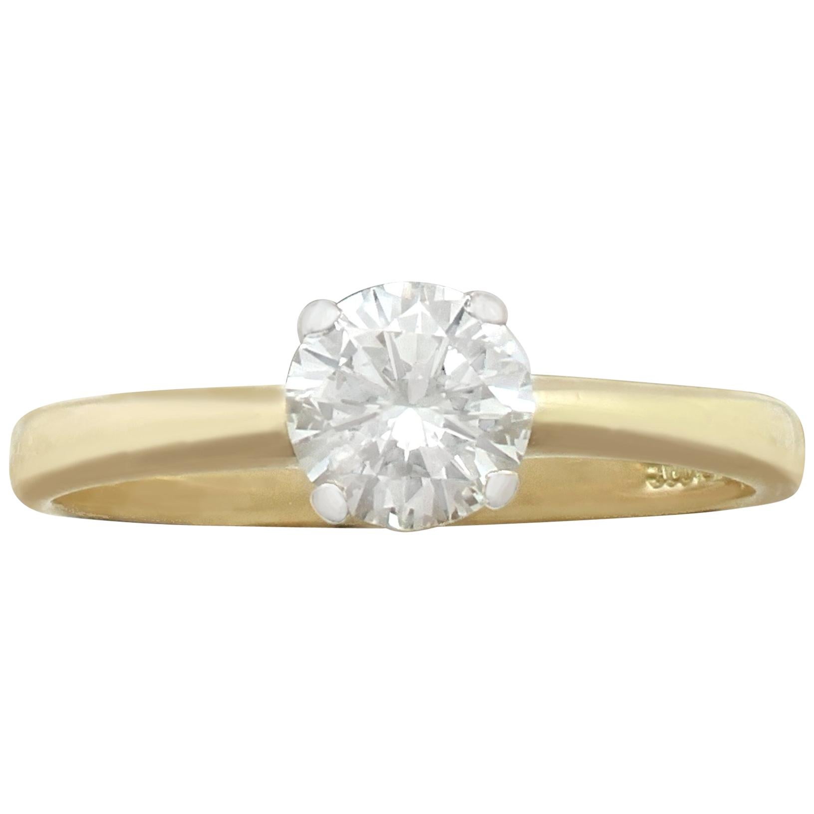 2001 Diamond and Yellow Gold Solitaire Ring