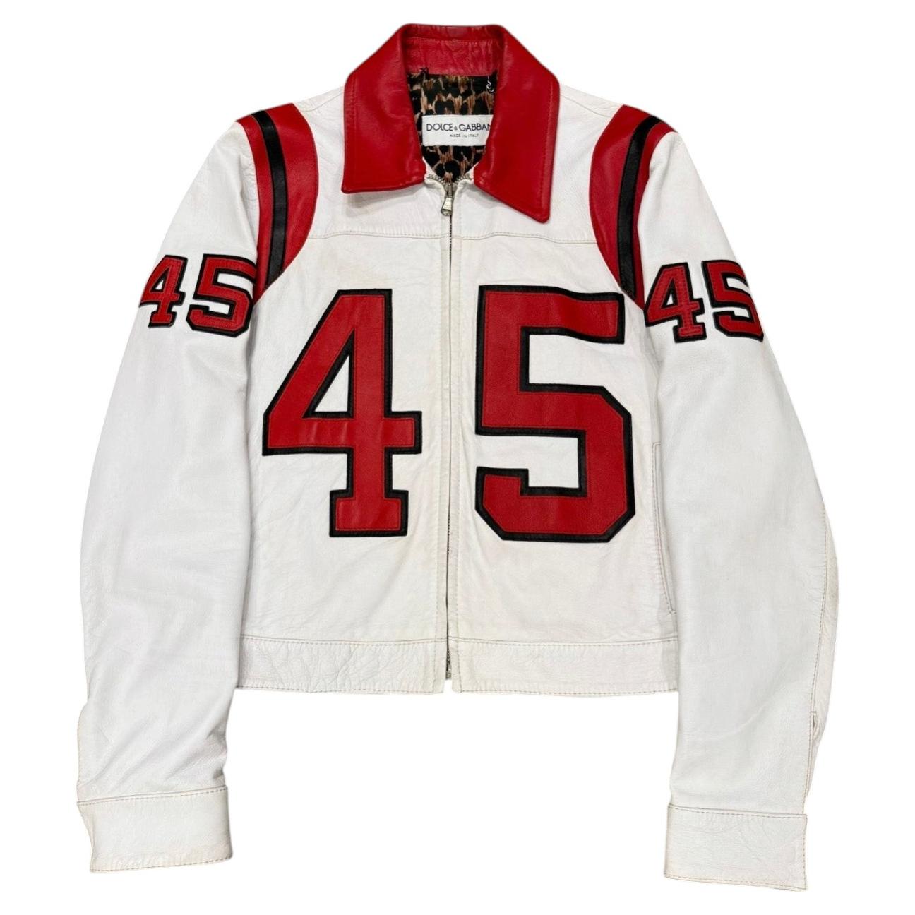 2001 Dolce & Gabbana “45” runway leather racing jacket