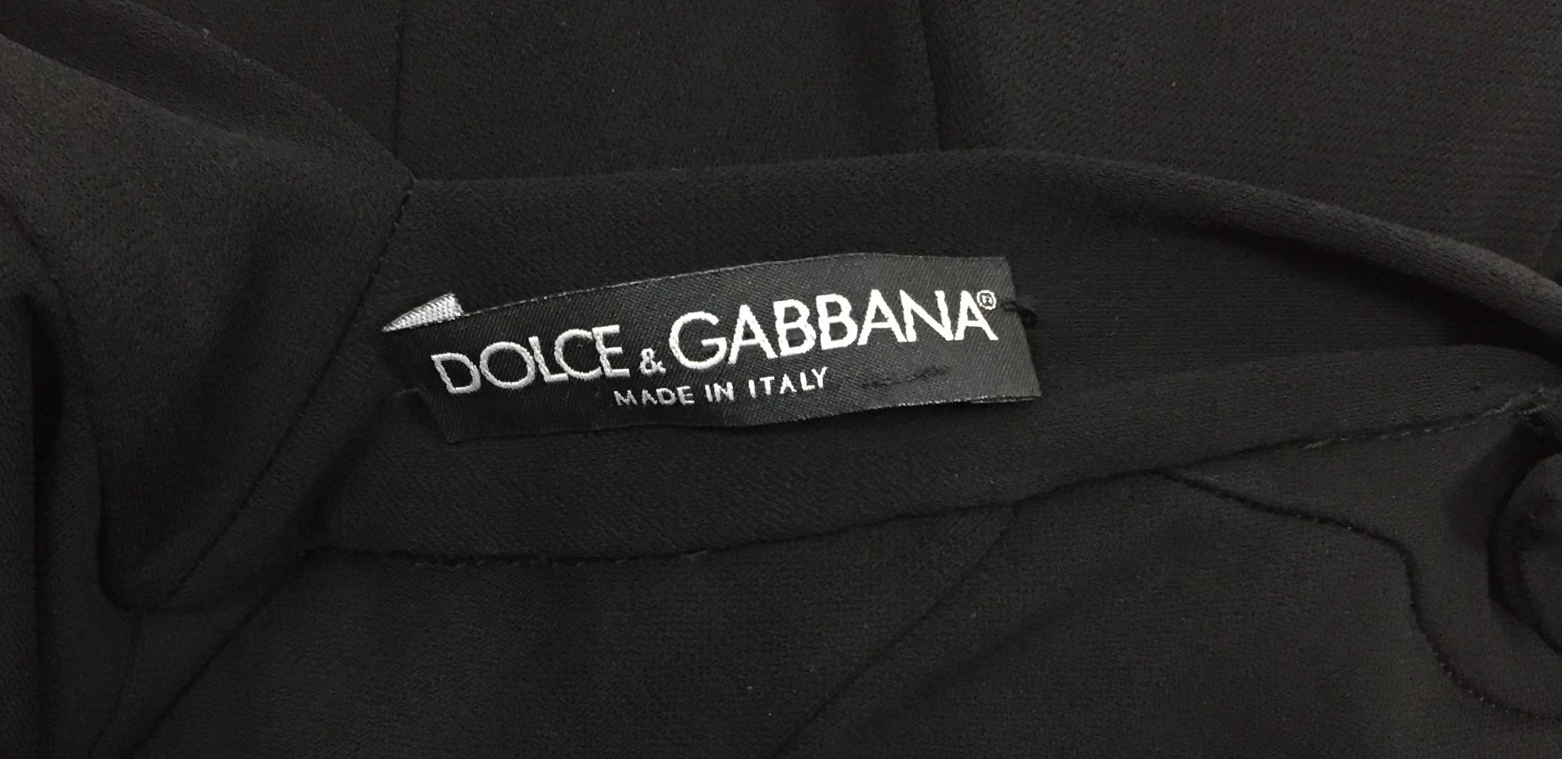 2001 Dolce & Gabbana Black Mermaid Wiggle Dress 40 In Good Condition In Yukon, OK