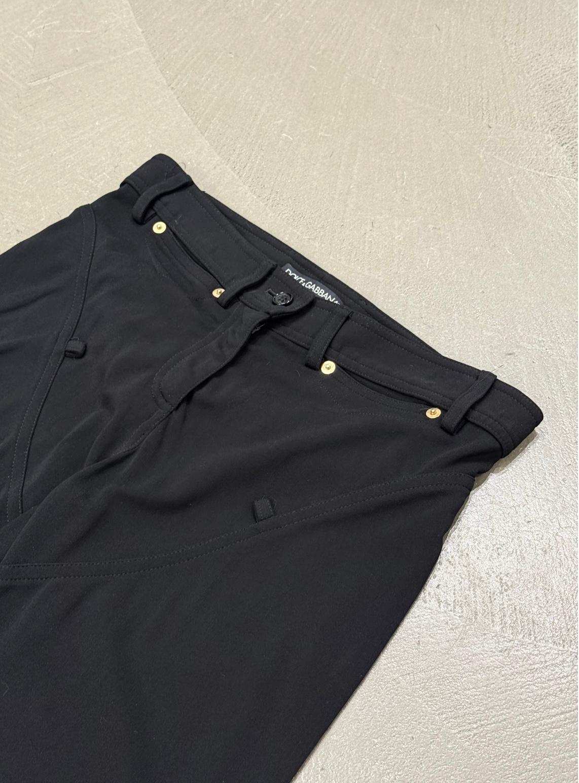 2001 Dolce & Gabbana pantalon de cow-boy extra long à boucle iconique Excellent état - En vente à Milano, Lombardia