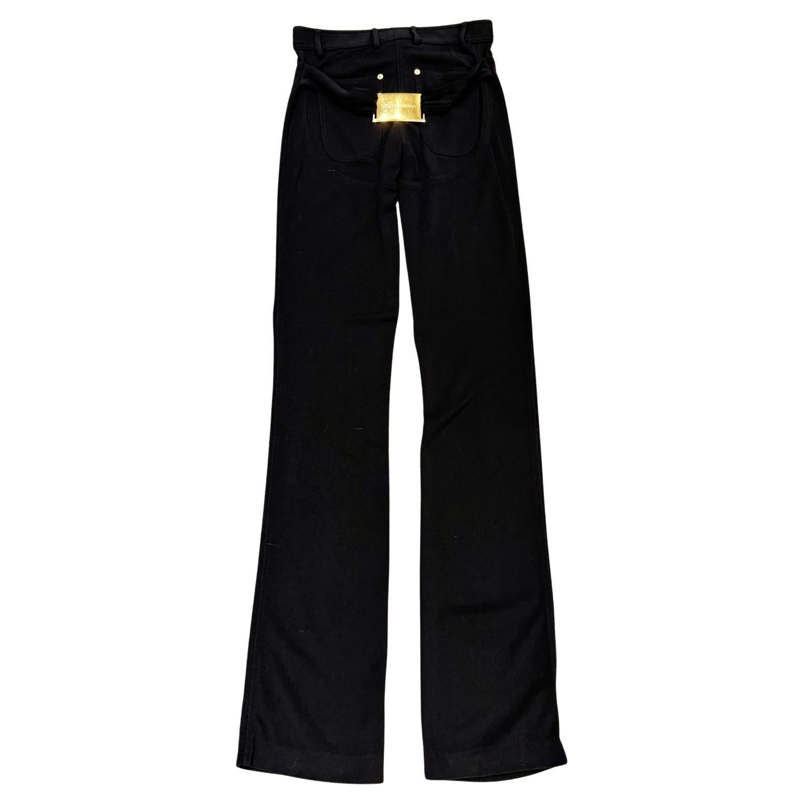 2001 Dolce & Gabbana pantalon de cow-boy extra long à boucle iconique