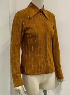 2001 Dolce & Gabbana studded embellished suede leather jacket