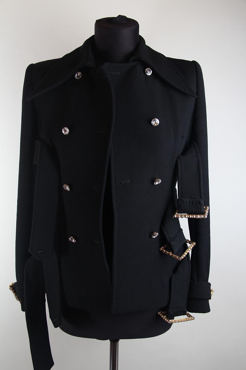 2001 Dolce & Gabbana Swarovski Wool Coat FW 2001 Runway in vendita 13