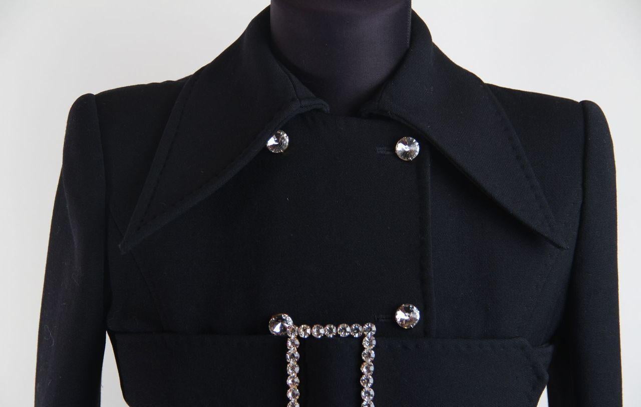 2001 Dolce & Gabbana Swarovski Wool Coat FW 2001 Runway In condizioni buone in vendita a Алматинский Почтамт, KZ