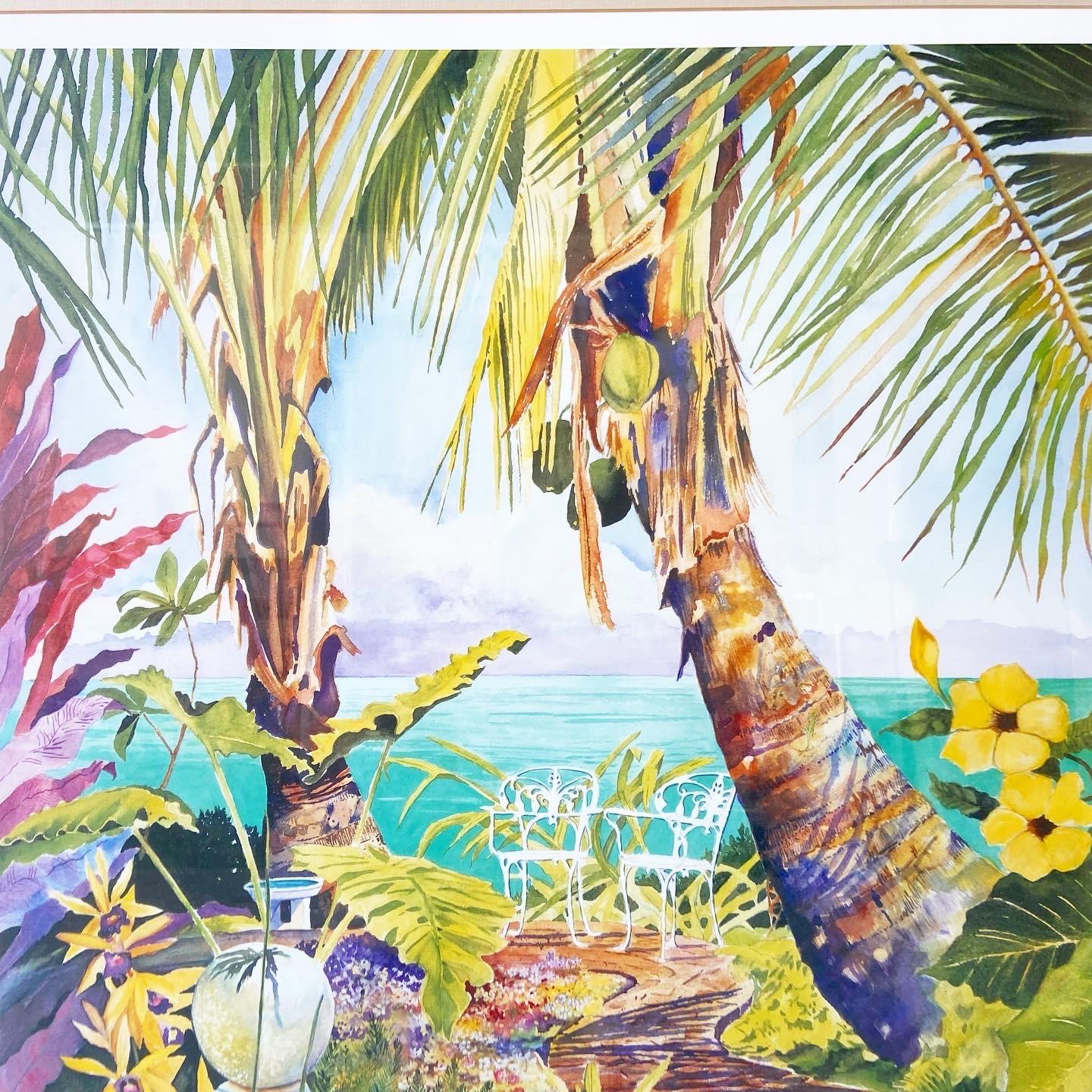 2001 Garden Oasis, Druck in limitierter Auflage von Carol Garvin (amerikanisch) im Angebot