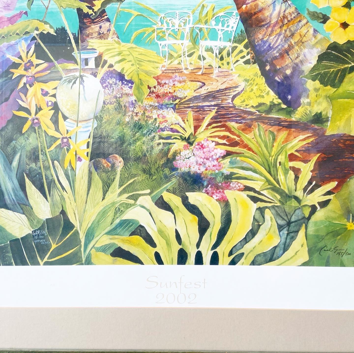 2001 Garden Oasis, Druck in limitierter Auflage von Carol Garvin (Ende des 20. Jahrhunderts) im Angebot