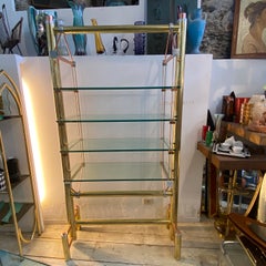 2001 Gorgeous Brass Steel and Copper Modernist Italian Bookcase