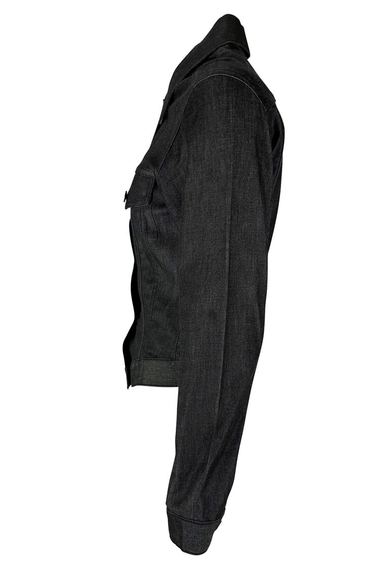 Vintage 2002 Gucci By Tom Ford Runway Asymmetrical Denim Jacket Size S main image 0