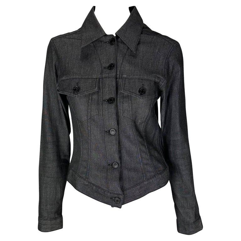2001 Gucci by Tom Ford Black Stretch Denim Cotton Monochrome 