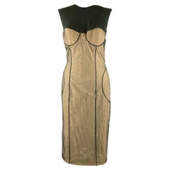 2001 Gucci by Tom Ford Robe en tulle extensible noir