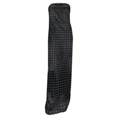 2001 Gucci by Tom Ford Sample Black Net Overlay Strapless Satin Gown