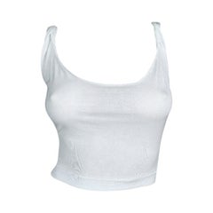 2001 Gucci by Tom Ford Sheer White Twisted Straps Crop Tank Top