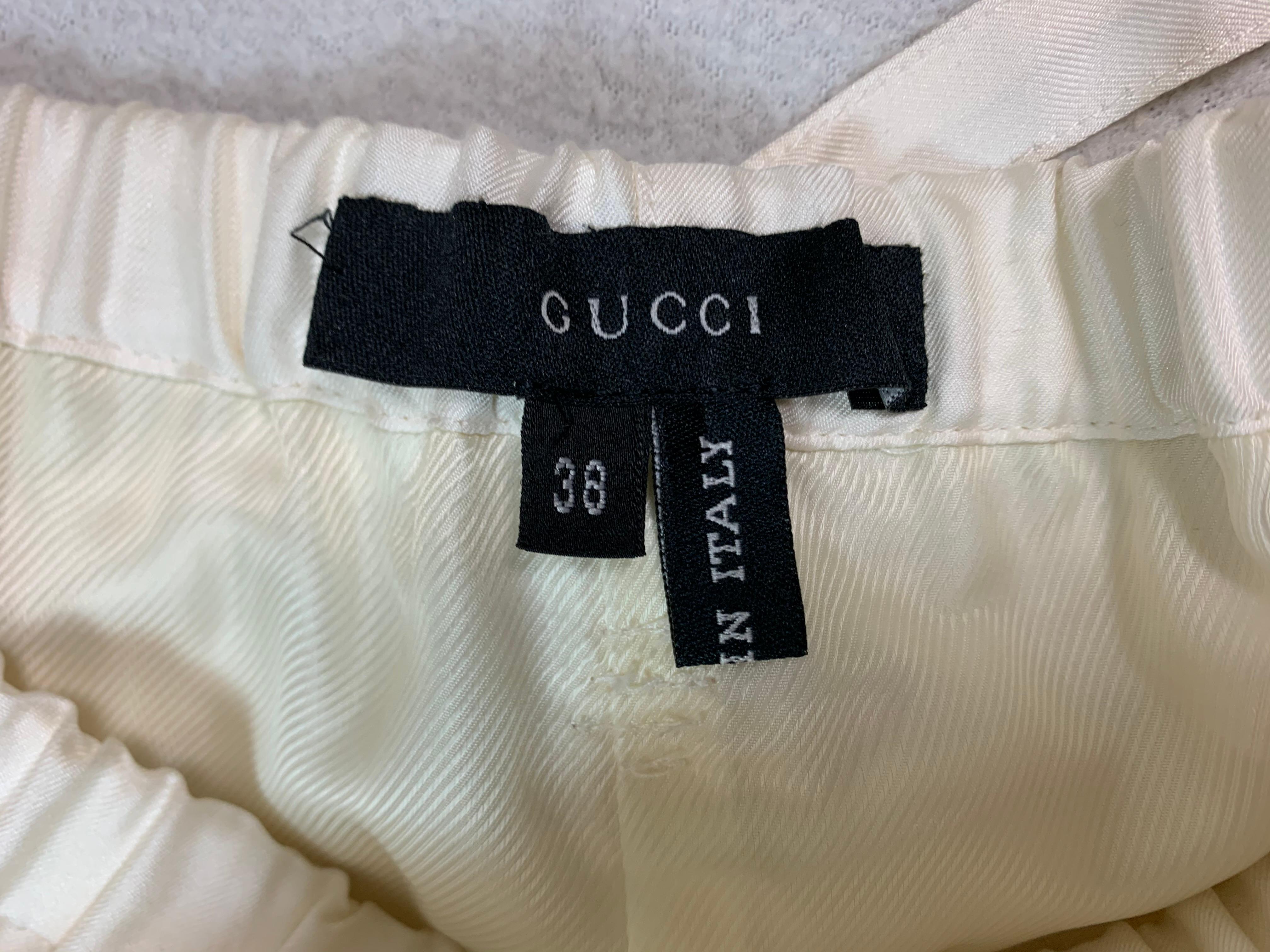2001 Gucci Tom Ford Ivory Silk Chinese Dragon Embroidered Jacket Pant Tracksuit 1