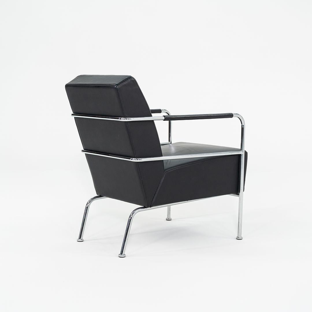 Steel 2001 Gunilla Allard for Lammhults Lounge Chair in Black Leather For Sale