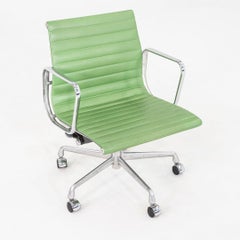 2001 Herman Miller Eames Aluminum Group Management Desk Chair in Green Leather