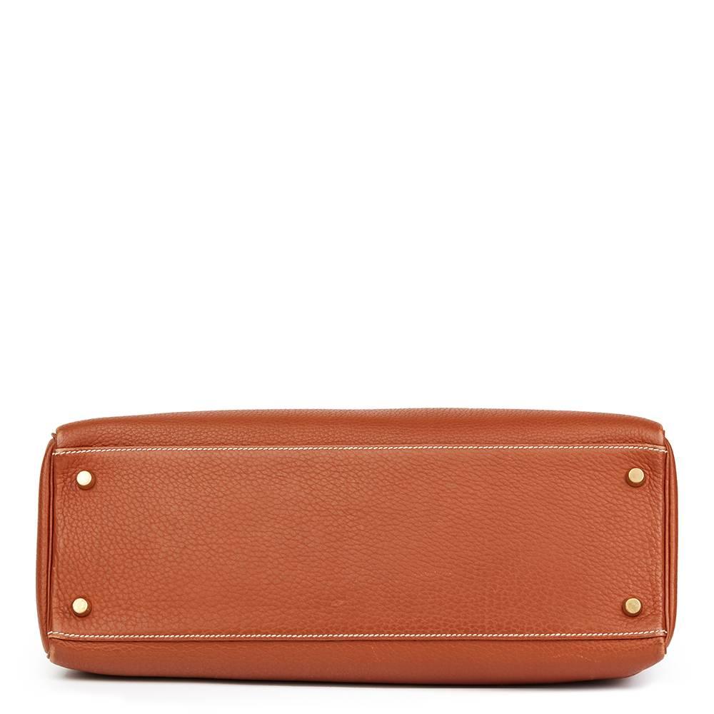 Brown 2001 Hermes Brique Togo Leather Kelly 32cm Retourne
