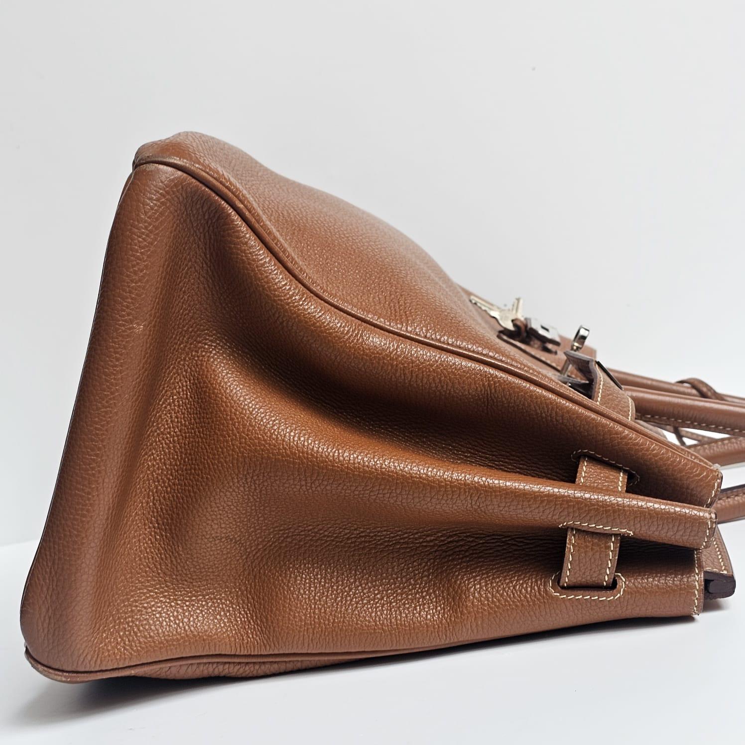 2001 Hermes Oro Togo Pelle Birkin 35 Borsa in vendita 7