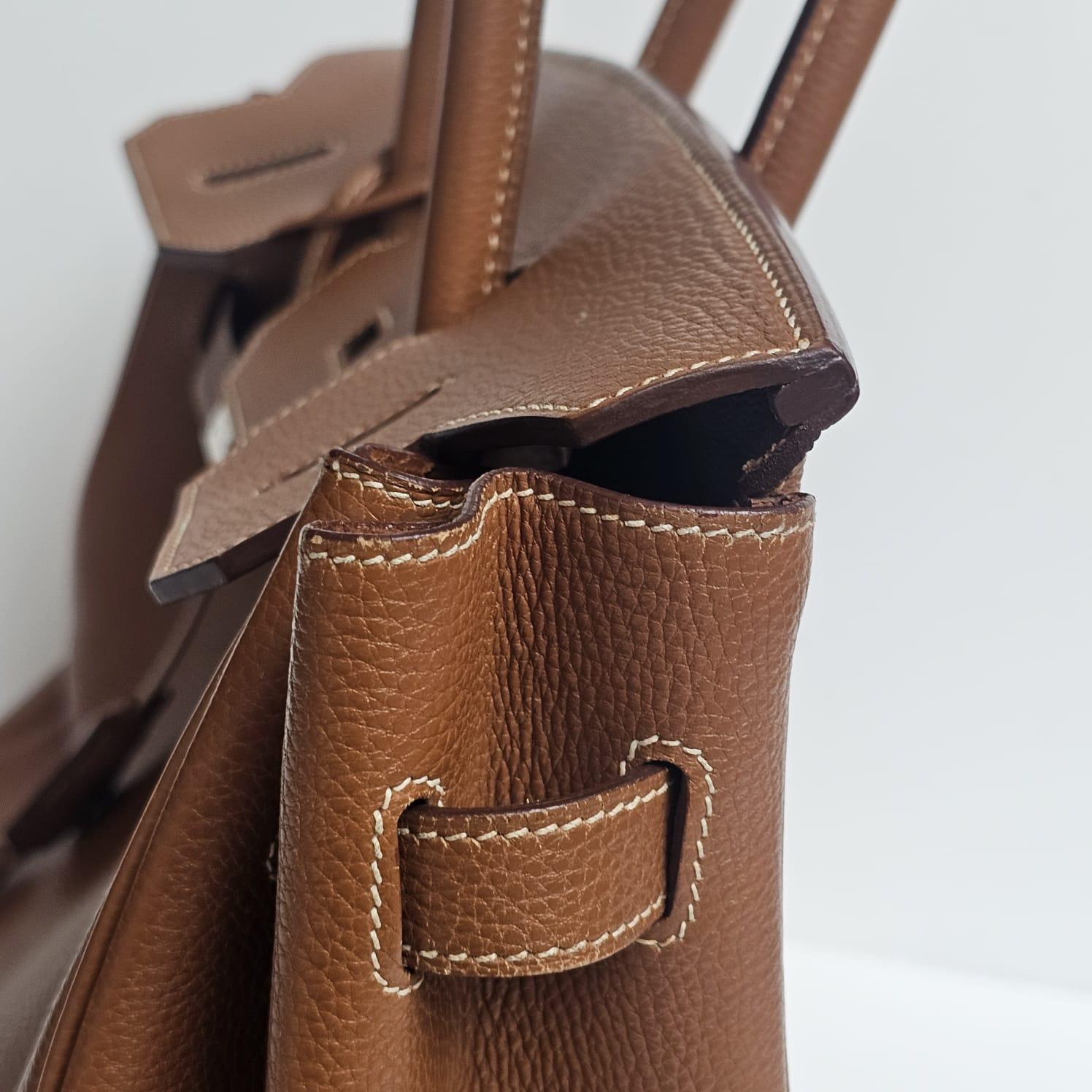 2001 Hermes Oro Togo Pelle Birkin 35 Borsa in vendita 12