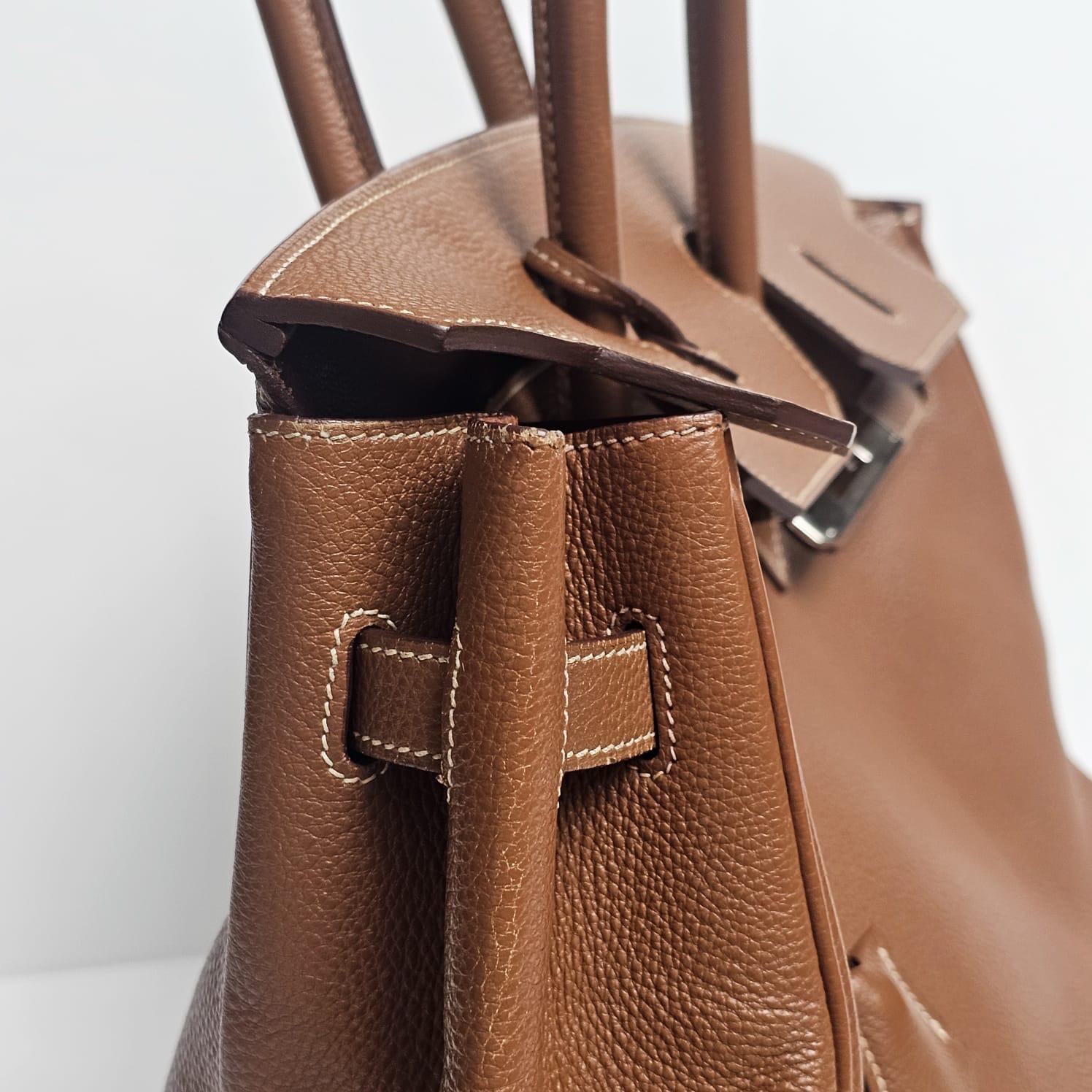 2001 Hermes Oro Togo Pelle Birkin 35 Borsa in vendita 13