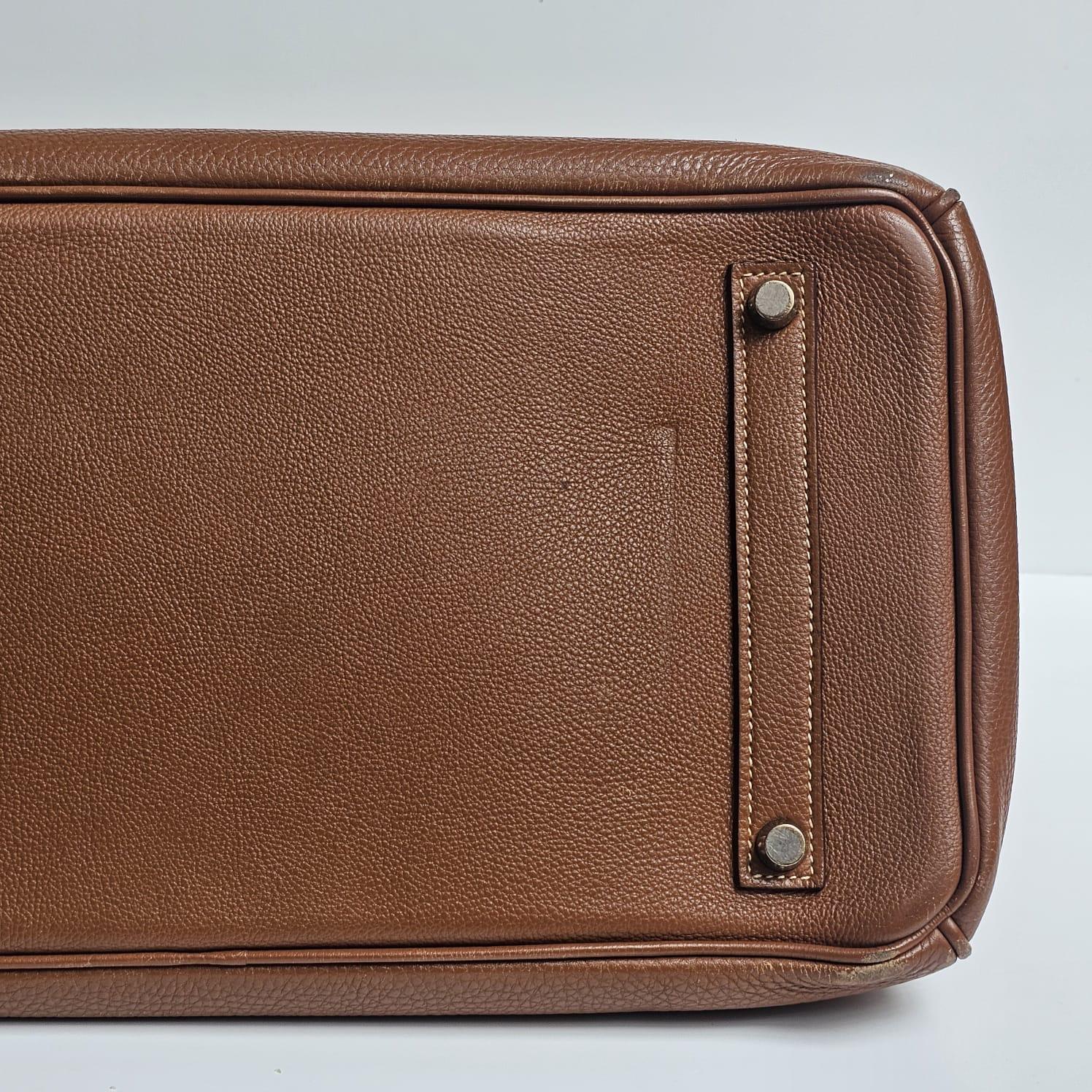 2001 Hermes Oro Togo Pelle Birkin 35 Borsa in vendita 14