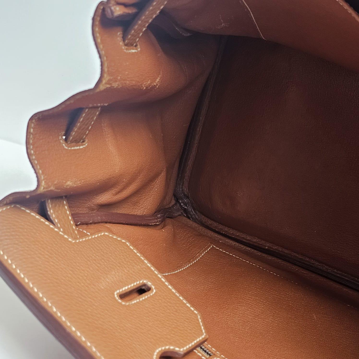 2001 Hermes Oro Togo Pelle Birkin 35 Borsa in vendita 15
