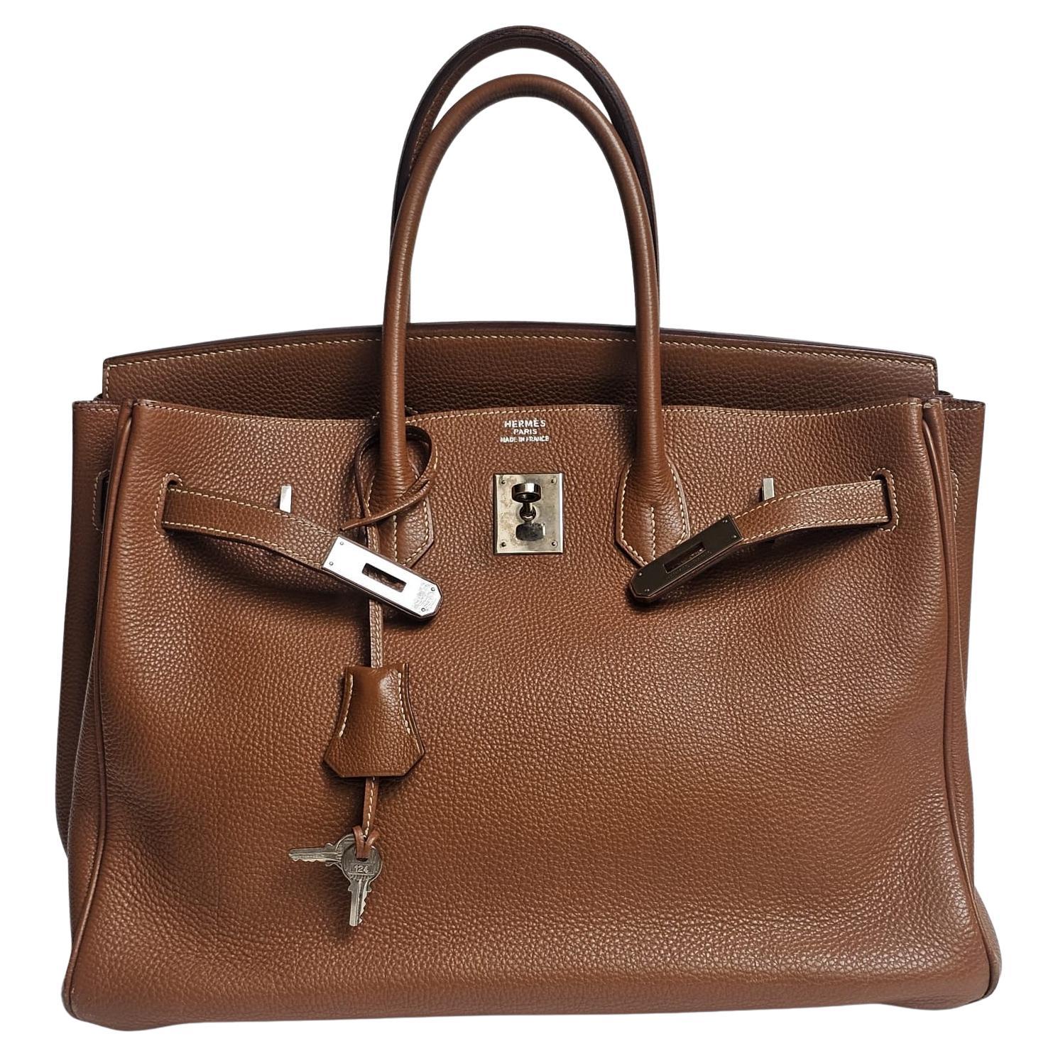 2001 Hermes Gold Togo Leather Birkin 35 Bag