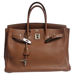 2001 Hermes Gold Togo Leather Birkin 35 Bag