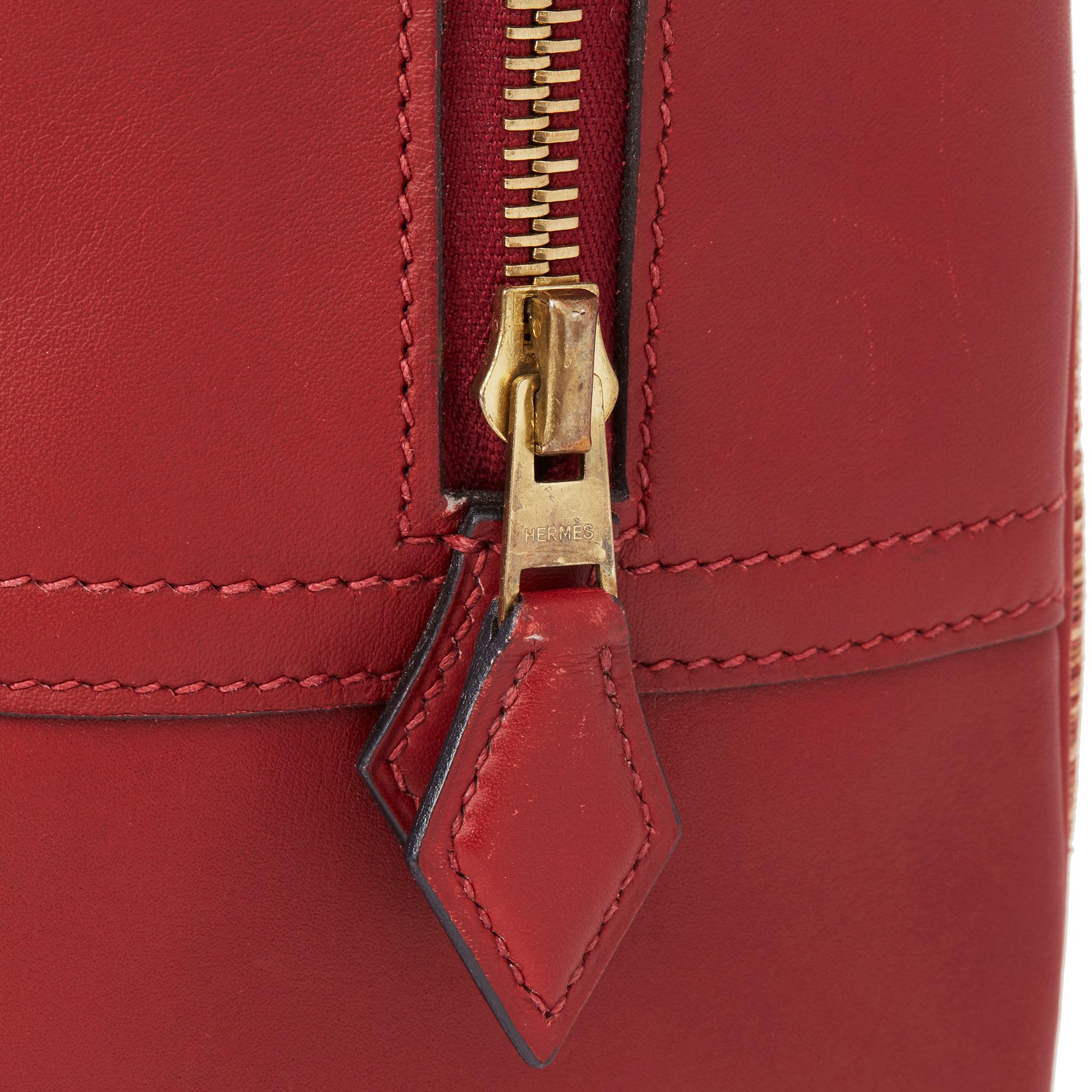 2001 Hermès Rouge H Swift Leather Vintage Vibrato Plume 32cm 2