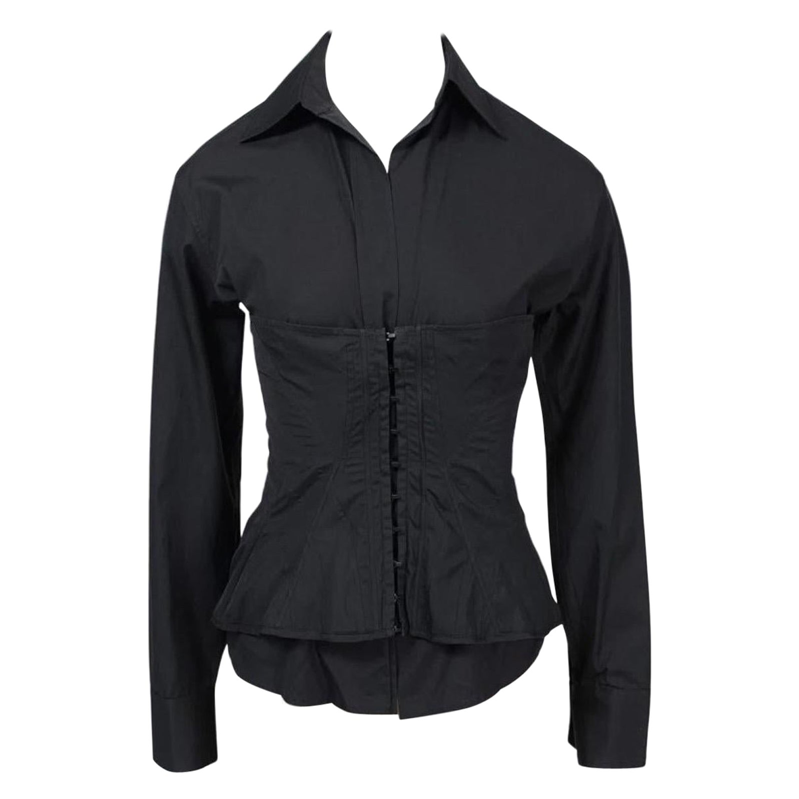 2001 Iconic Rare Vintage Tom Ford for Gucci camisa corsé negra Talla 42 - 6