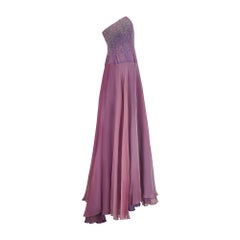 2001 Jean Paul Gaultier Haute Couture – Lila Chiffonkleid mit Perlenstickerei