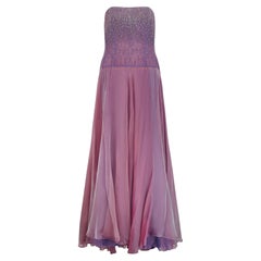 2001 Jean Paul Gaultier Haute Couture – Lila Chiffonkleid mit Perlenstickerei