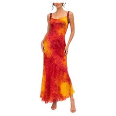 2001 JOHN GALLIANO CHRISTIAN DIOR Silk Chiffon Gown With Snake Skin straps