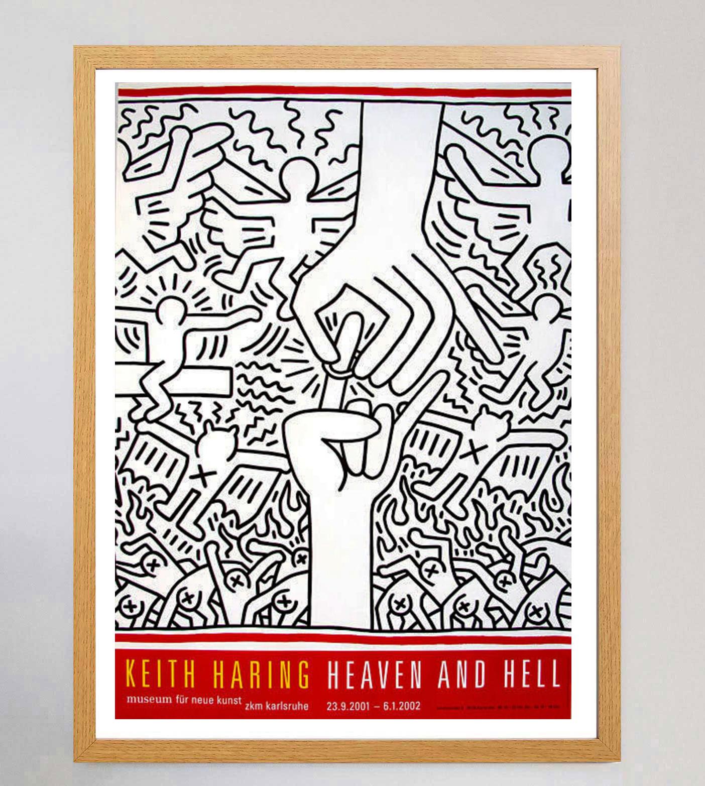 2001 Keith Haring - Himmel und Hölle Original Vintage Poster (Deutsch) im Angebot