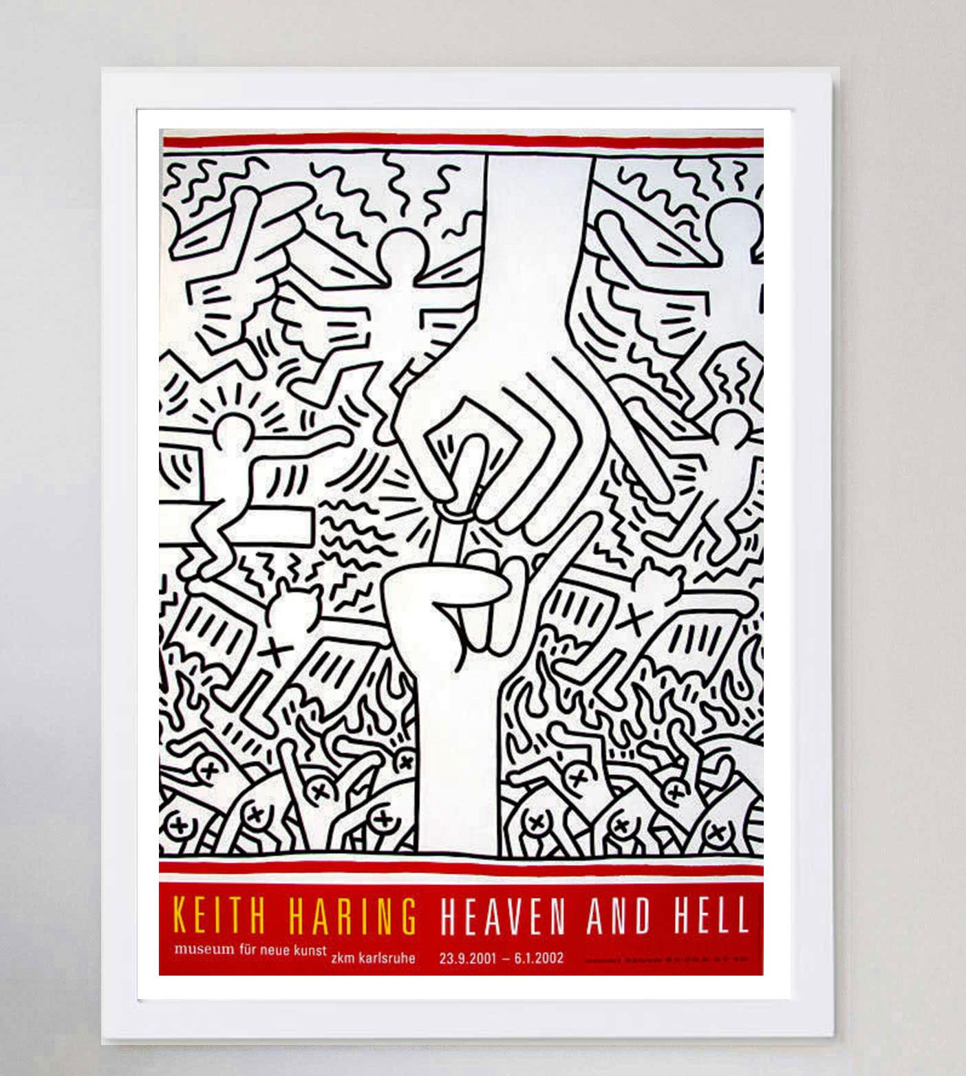 2001 Keith Haring, Heaven and Hell Original Vintage Poster In Good Condition For Sale In Winchester, GB