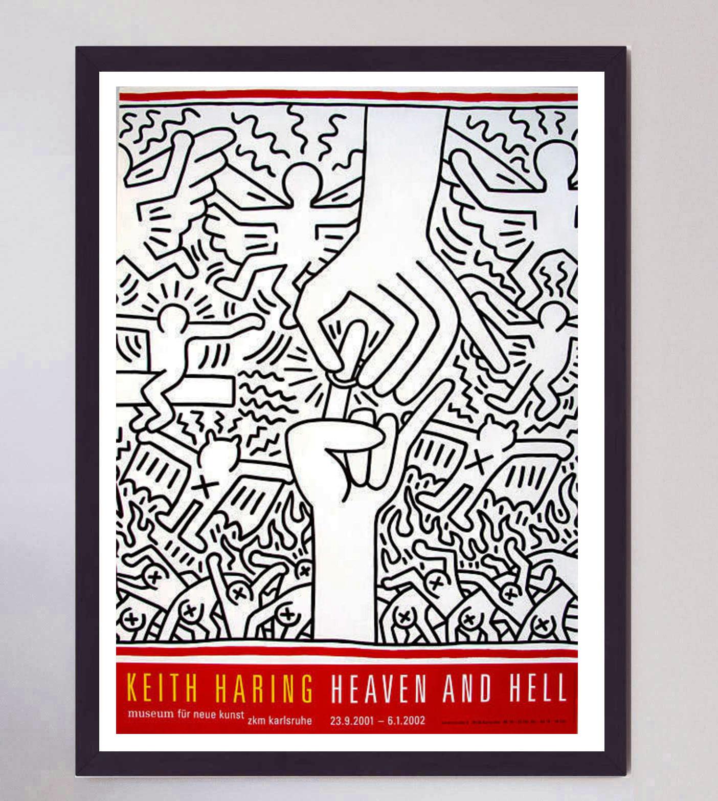 Contemporary 2001 Keith Haring, Heaven and Hell Original Vintage Poster For Sale