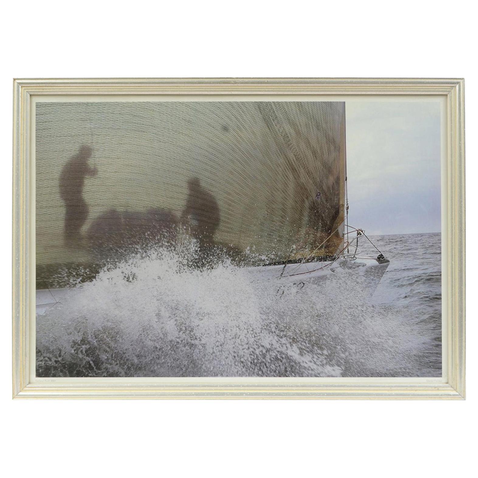 2001 Lithograph of a Racing Ship of a Photo by Daniel Forster Gotlant Rant For Sale