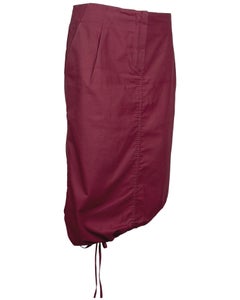 2001 Louis Vuitton Burgundfarbener Cargo-Rock mit Kordelzug am Saum