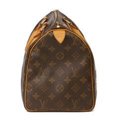 2001 Louis Vuitton Hand-painted  Cherries Brown Monogram Coated Canvas Speedy 30