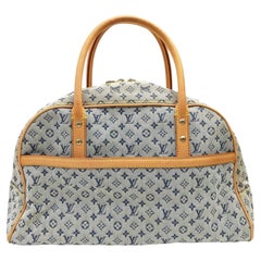 2001 Louis Vuitton Marie Navy Blue Monogram Canvas and Leather Hand Bag