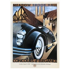 2001 Meadow Brook Hall Concours d' Elegance Original Vintage Poster