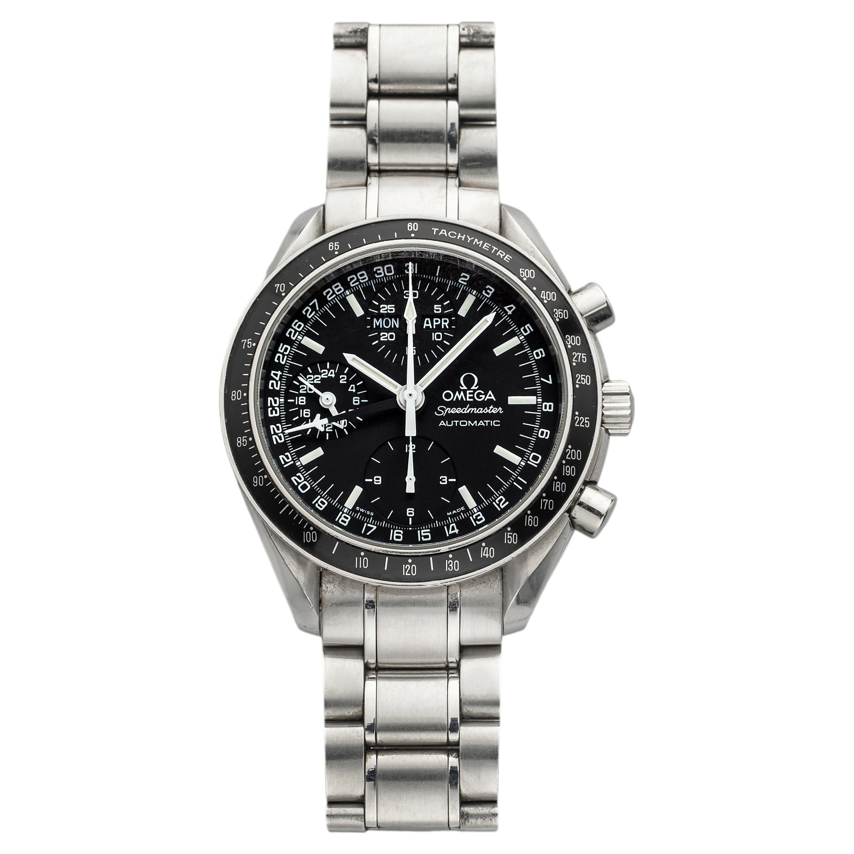 2001 Omega Speedmaster Day Date 3520.50.00 Steel Black Dial Automatic 39mm For Sale