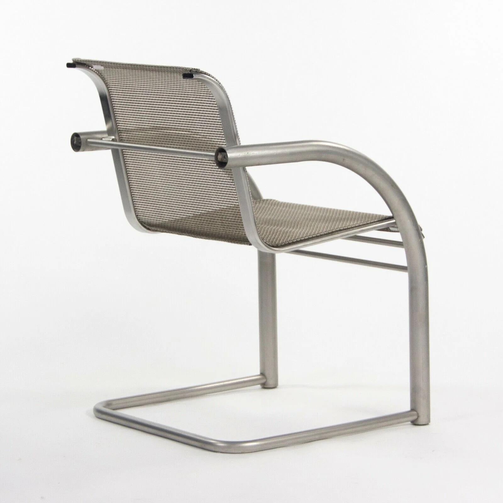 American 2001 Prototype Richard Schultz 2002 Collection Mesh Cantilever Dining Chair For Sale