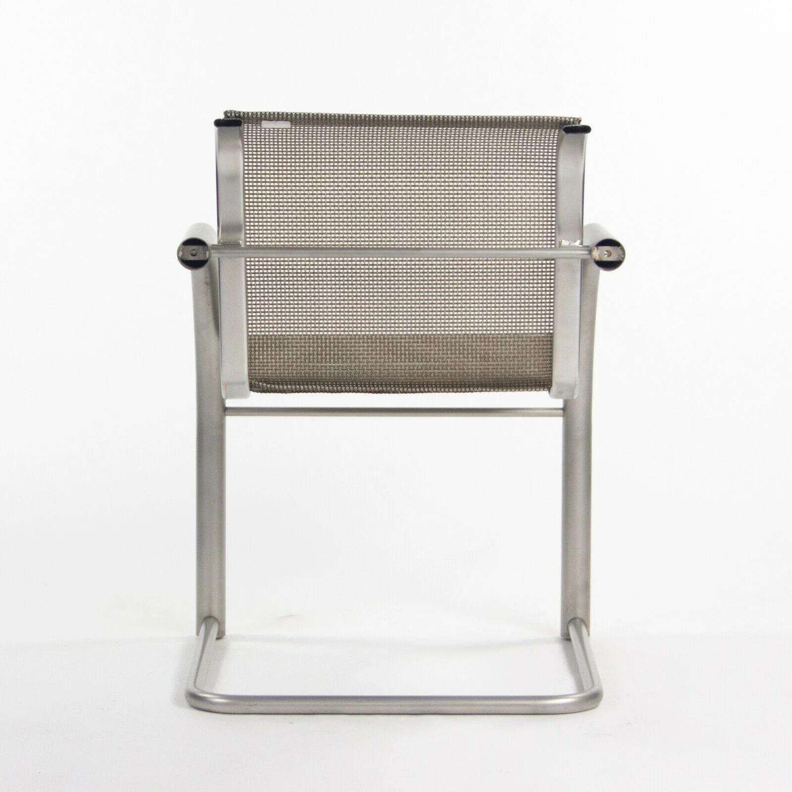 2001 Prototype Richard Schultz 2002 Collection Mesh Cantilever Dining Chair In Good Condition For Sale In Philadelphia, PA